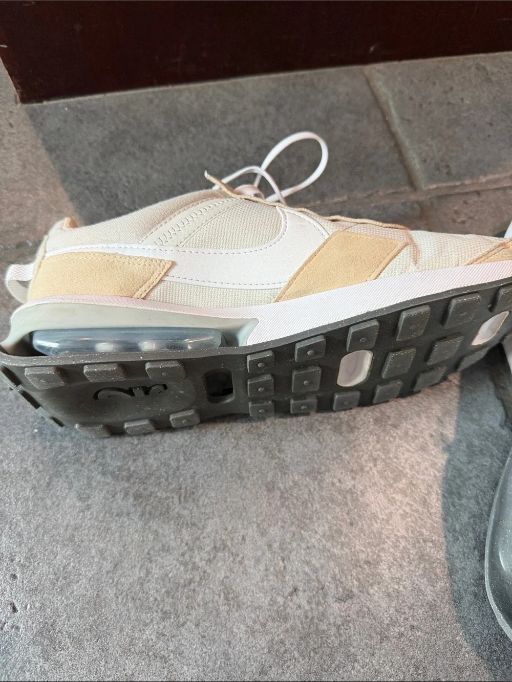 Nike Women’s Cream and White Air-Cushioned Casual Sneakers